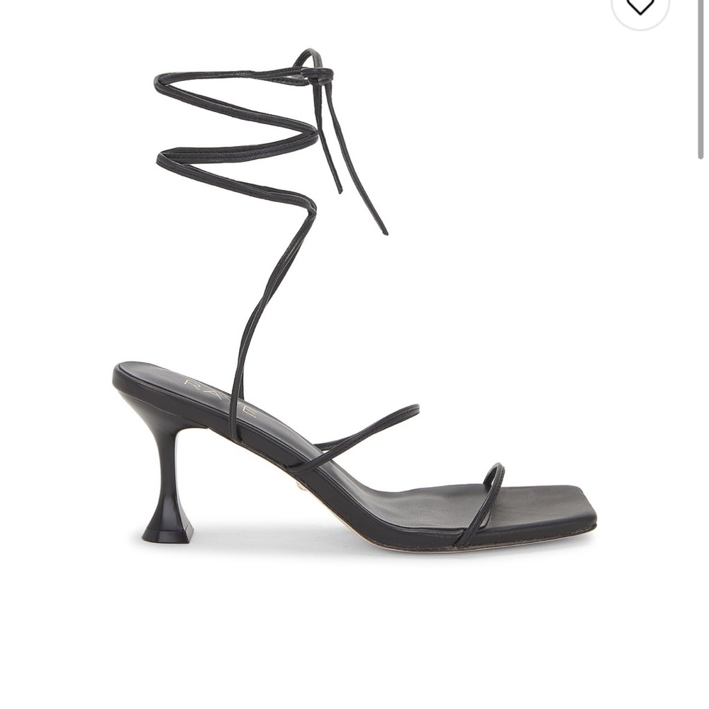 RAYE Black Strappy Kitten Heel Sandals